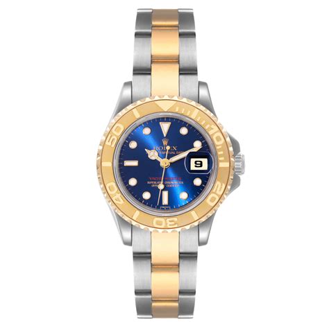 Rolex Yachtmaster 29 Steel Yellow Gold Blue Dial Ladies Watch 